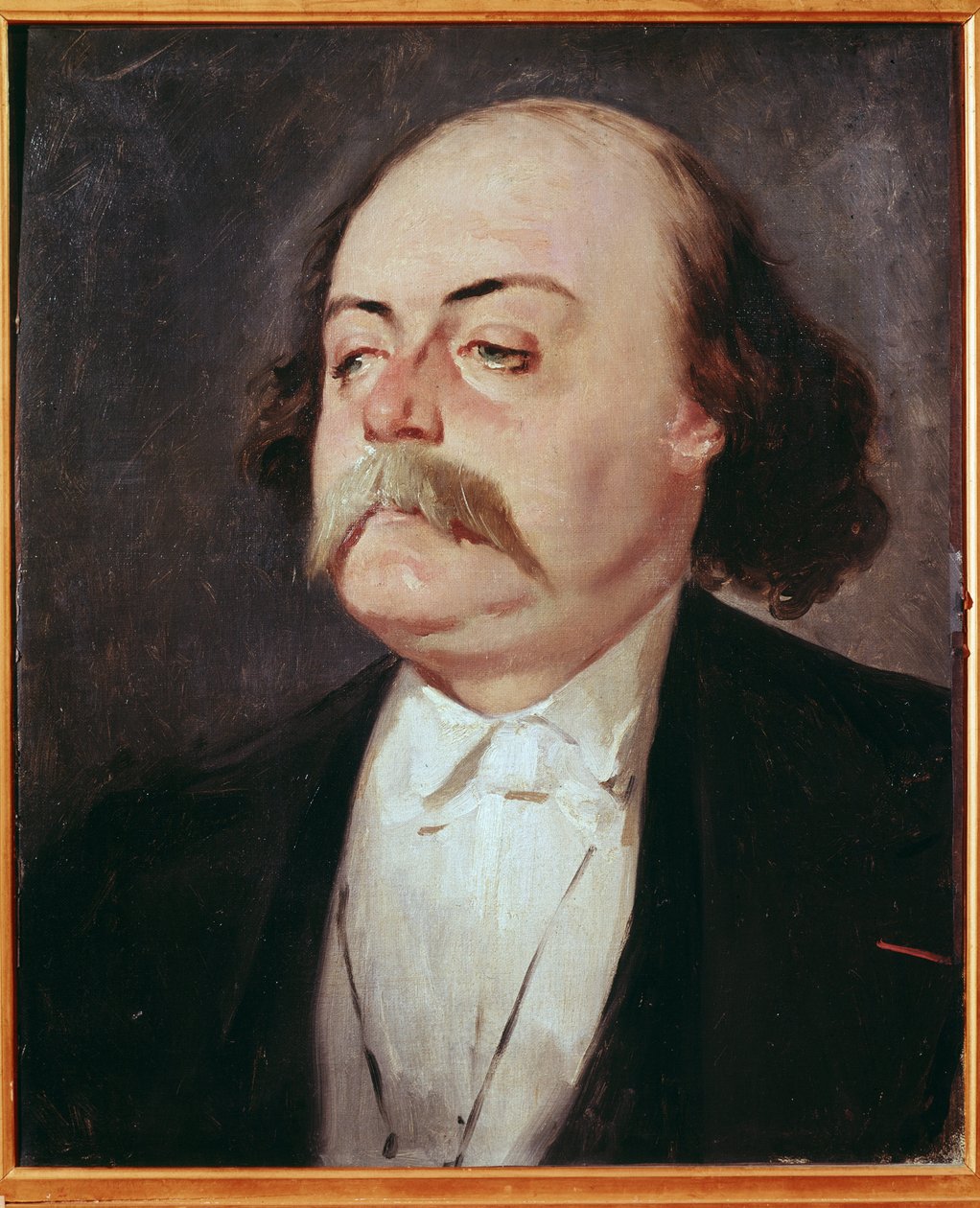 Portret Gustave Flaubert (1821-1881) - Obraz Pierre Francois Eugene Giraud (1806-1881), Olej na płótnie. 0,55x0,45m. Muzeum Zamkowe, Wersal, Francja autorstwa Eugene Giraud