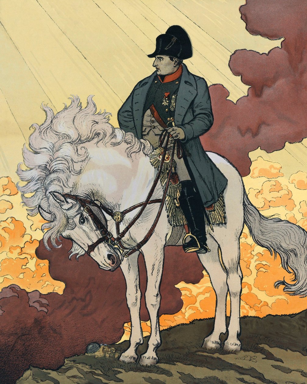 Nowe życie Napoleona I Bonaparte (1769-1821). 1894 Litografia Eugene Samuela GRASSETA (1845-1917) opublikowana w „The Century Magazine””. Prywatna kolekcja. autorstwa Eugene Grasset