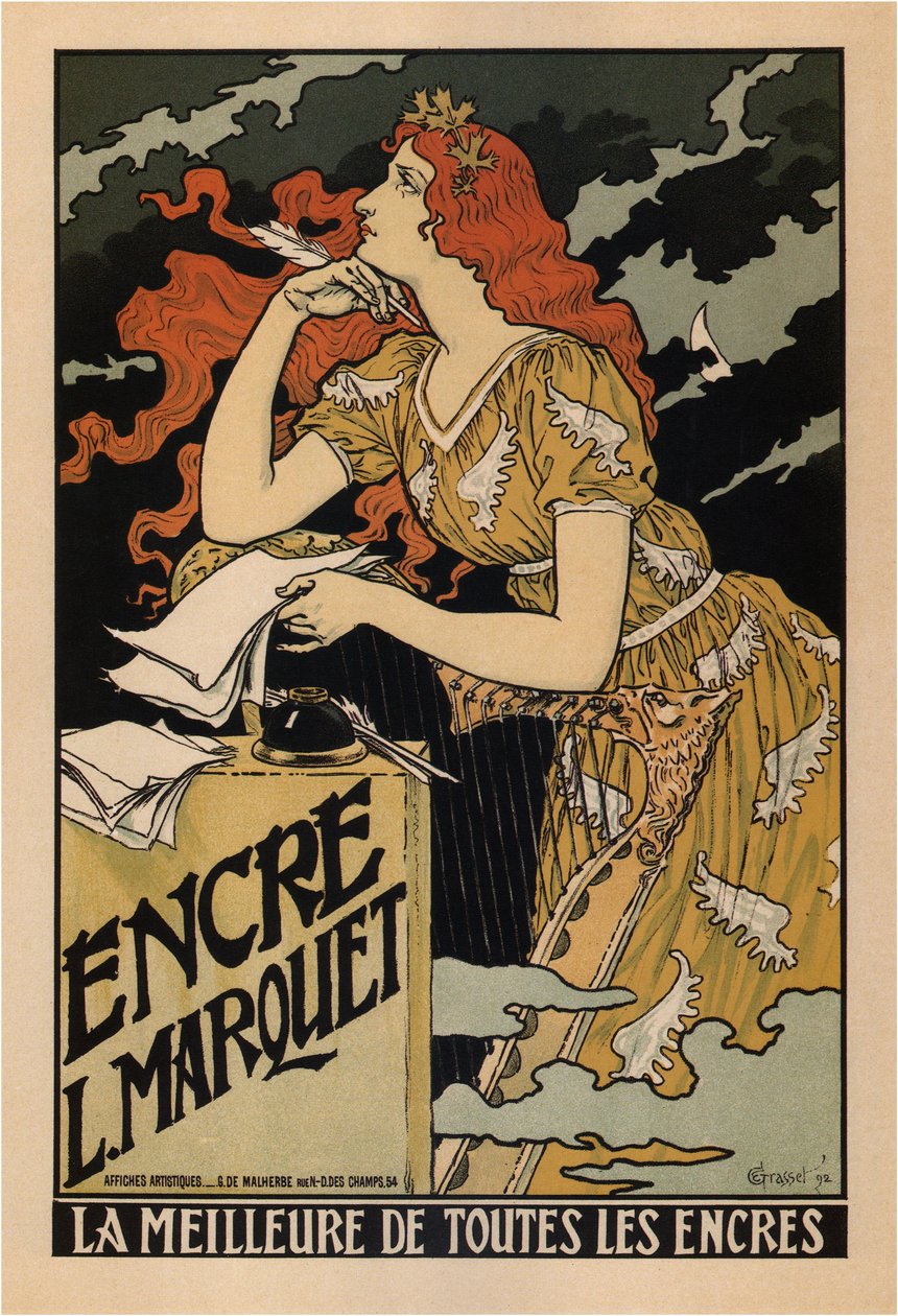 Atrament L. Marquet plakat, 1892 autorstwa Eugene Grasset
