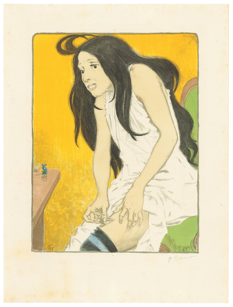 Morfinomane, z: L’Album d’Estampes Originales de la Galerie Vollard autorstwa Eugene Grasset