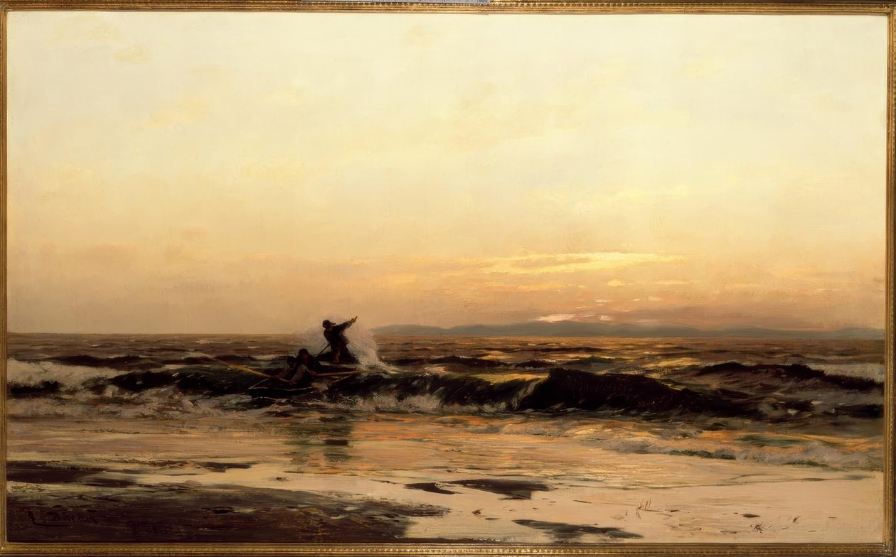 E. Dücker, łodzie rybackie w surf autorstwa Eugene Gustav Dücker