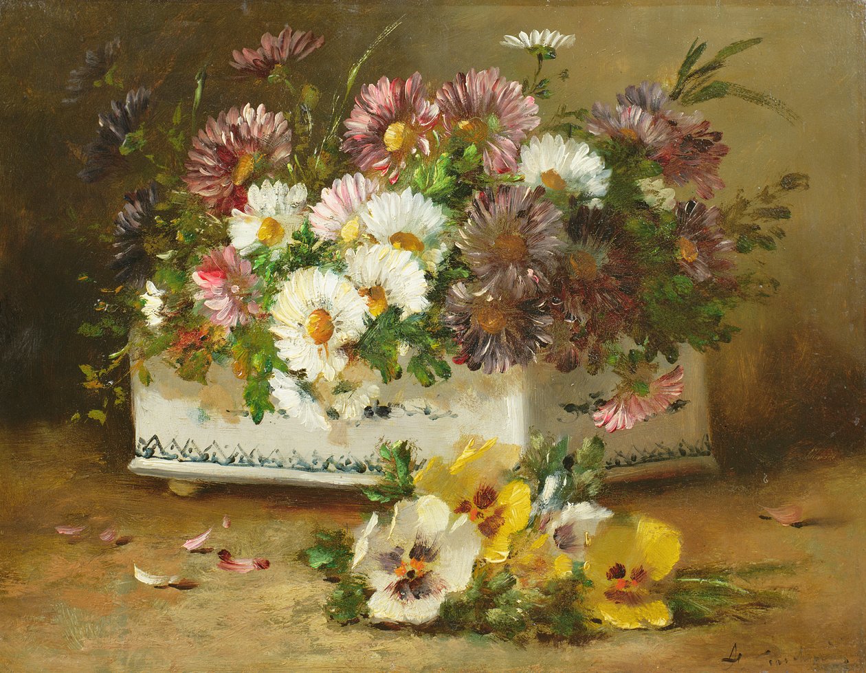 Martwa natura kwiatów autorstwa Eugene Henri Cauchois