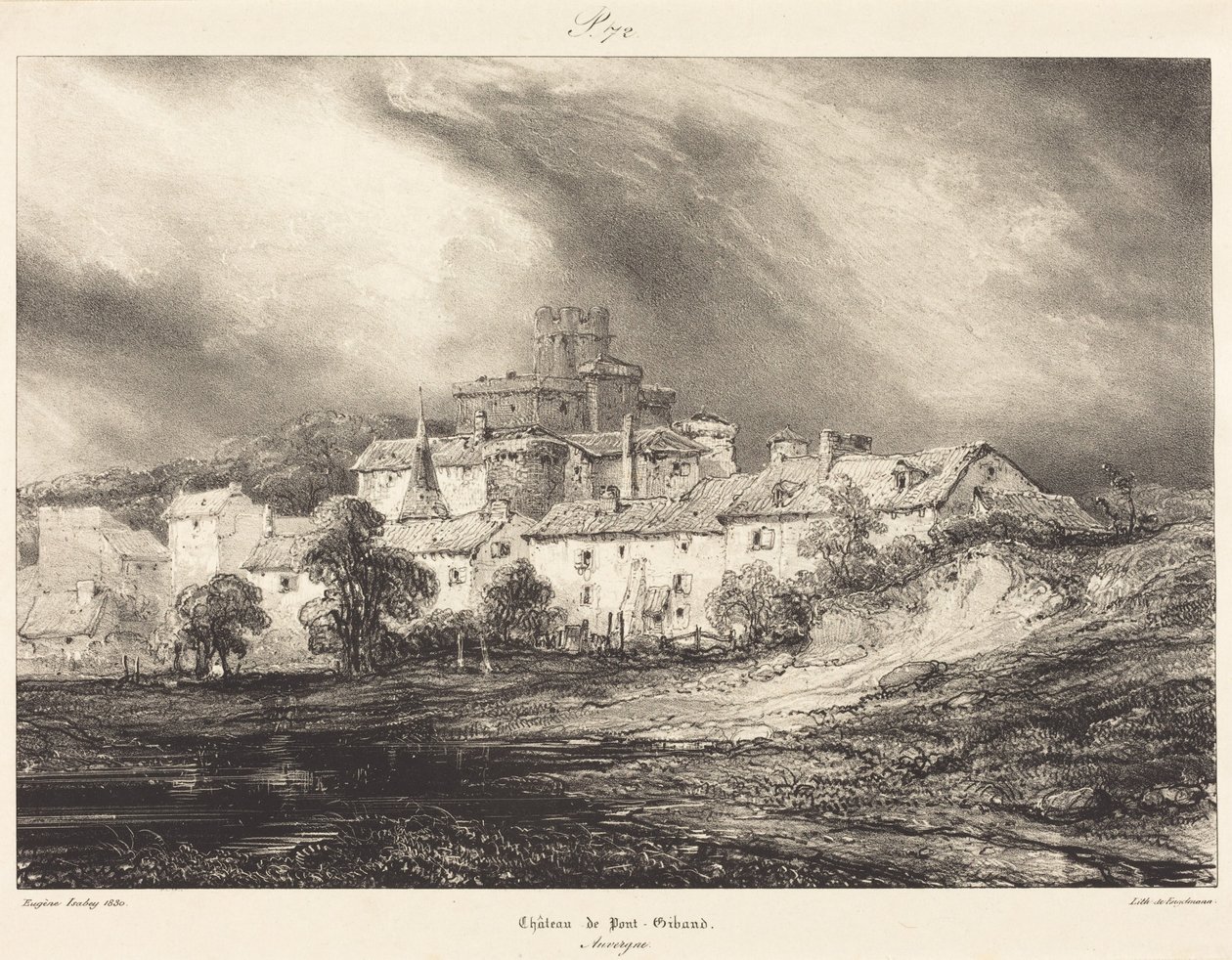 Zamek w Pont-Gibaud autorstwa Eugene Isabey