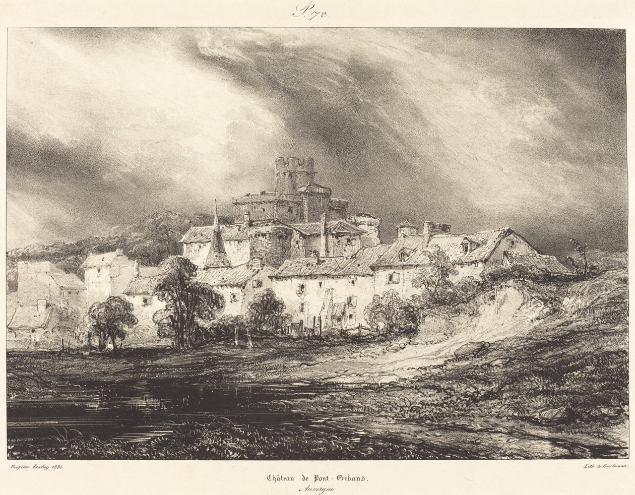Zamek Pont-Gibaud autorstwa Eugene Isabey