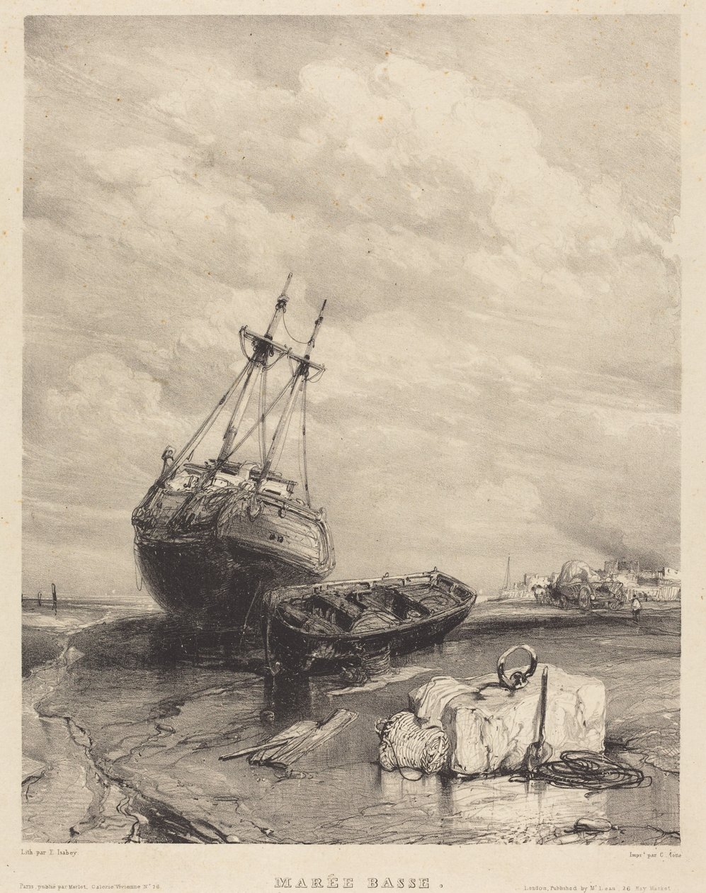 Odpływ autorstwa Eugene Isabey