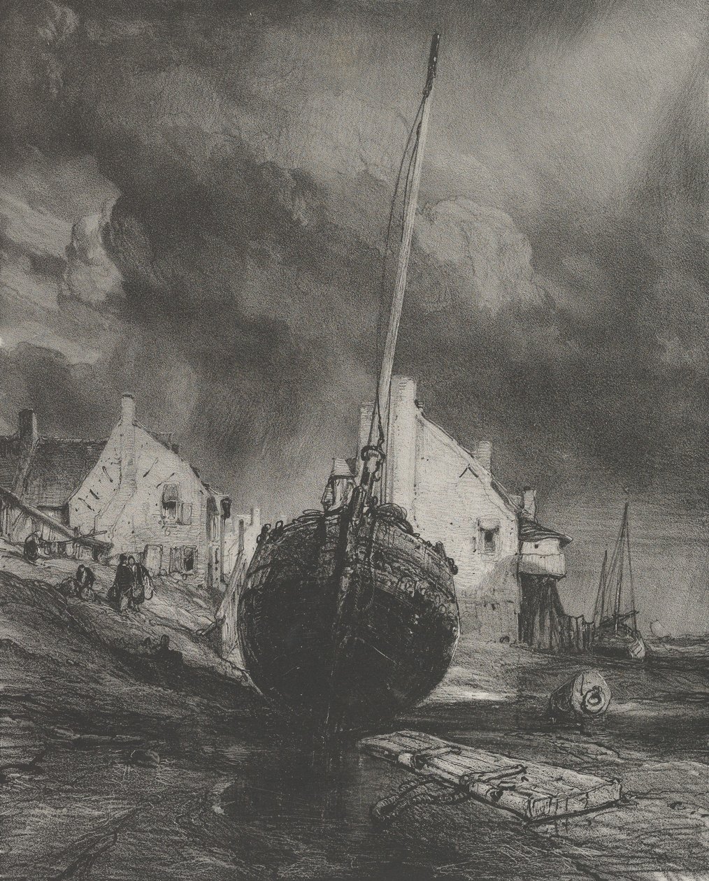 Pamięć Saint-Valéry-sur-Somme, 1833. autorstwa Eugene Isabey