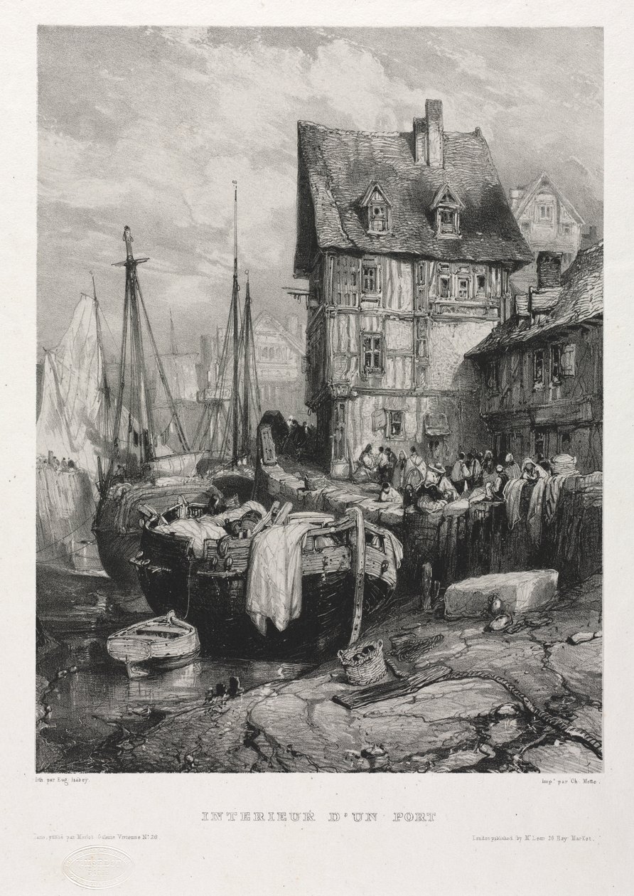 Six Marines: Wnętrze portu, 1833. autorstwa Eugene Isabey
