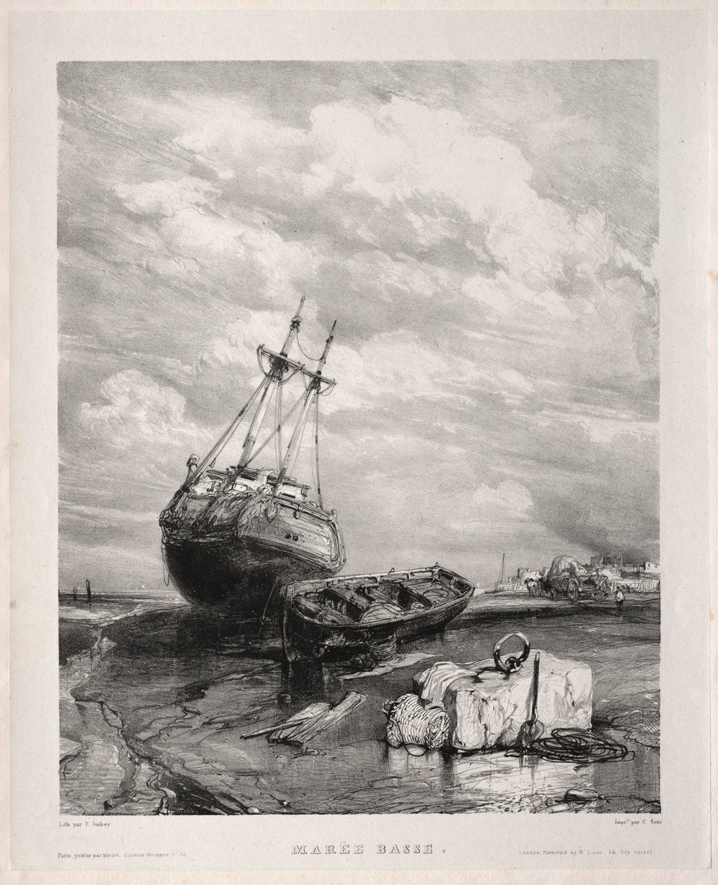 Sześciu marines: odpływ, 1833. autorstwa Eugene Isabey