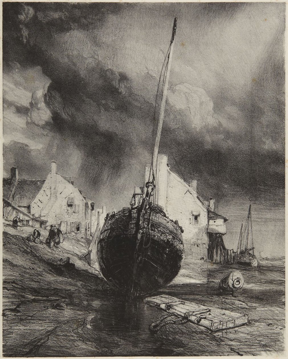 Wspomnienie z St. Valery-sur-Somme autorstwa Eugene Isabey