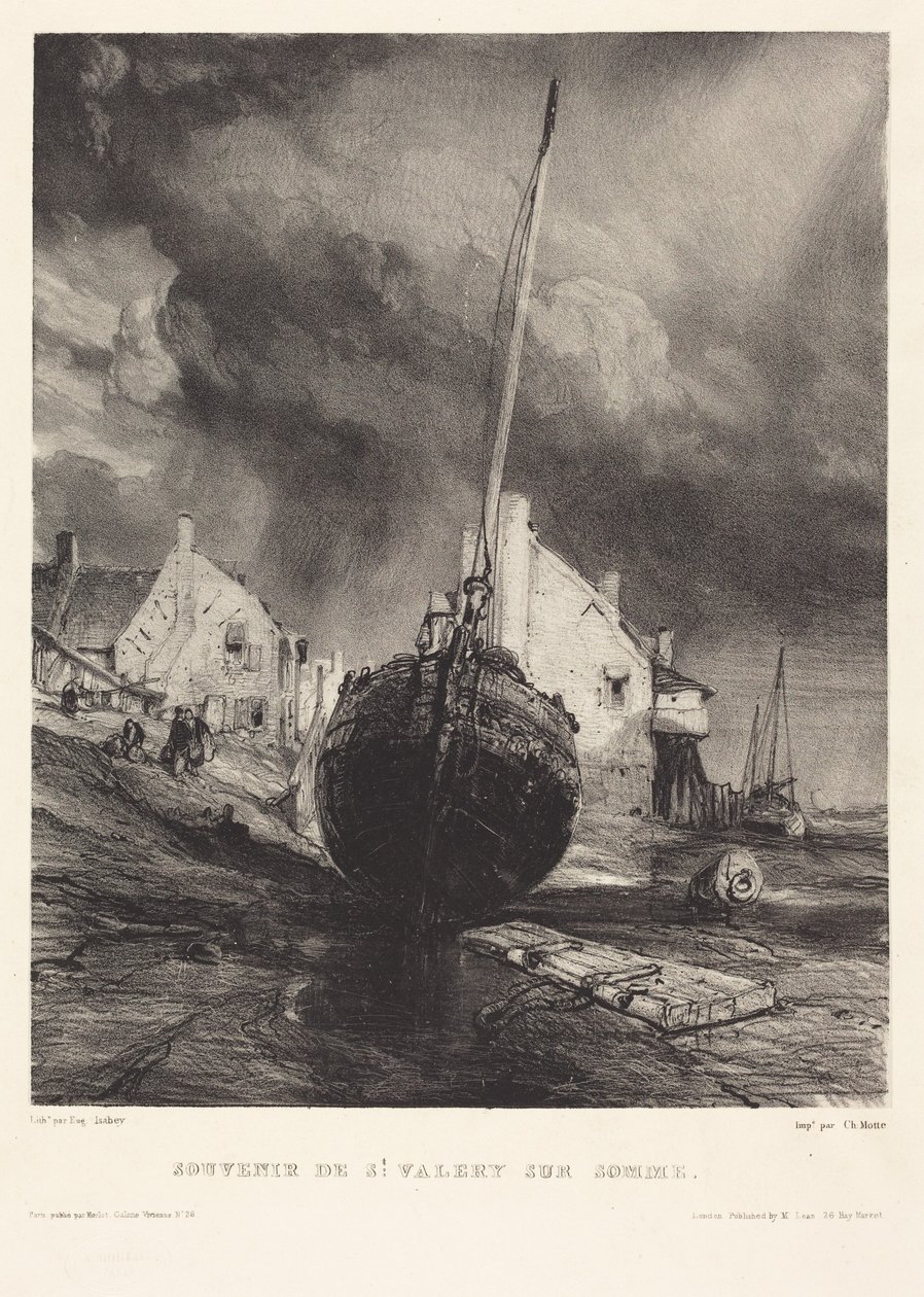 Wspomnienie z Saint-Valéry-sur-Somme autorstwa Eugene Isabey