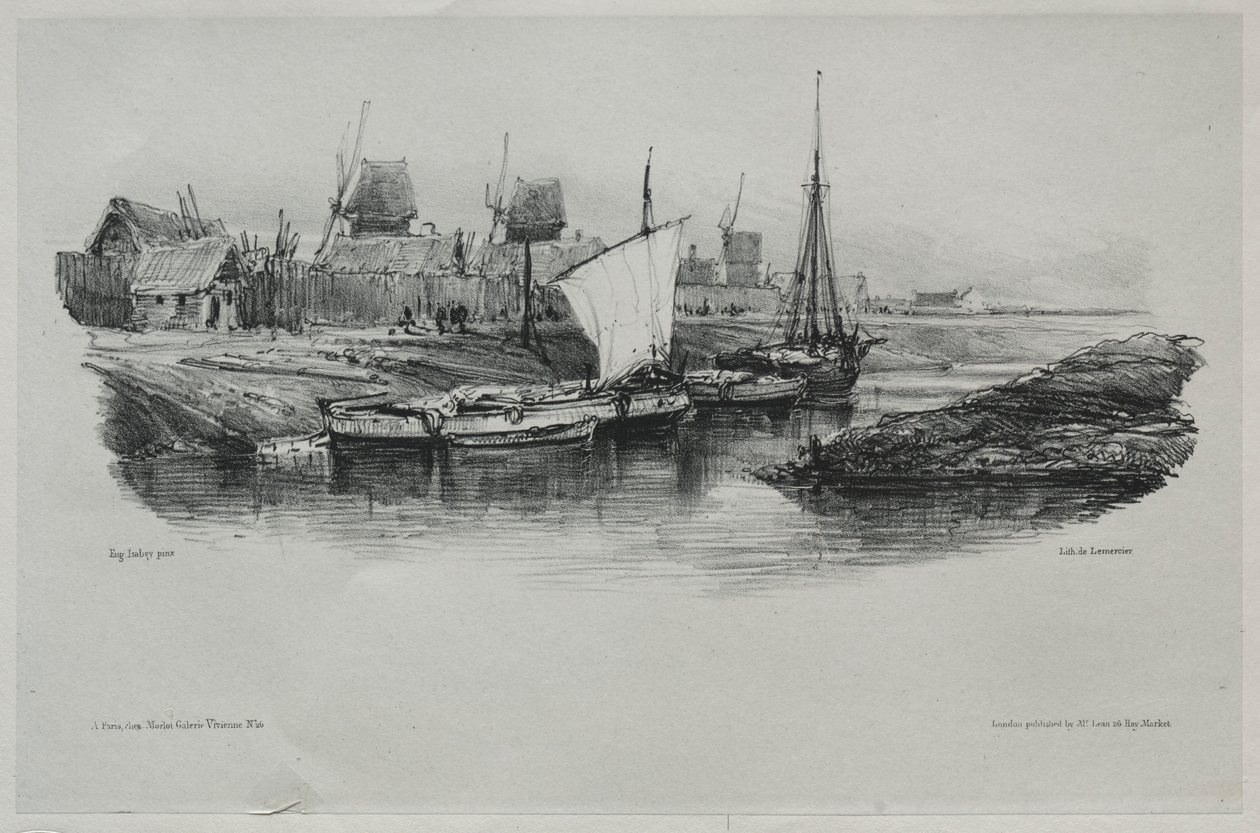 Pamiątki: Canal Bank, 1832. autorstwa Eugene Isabey