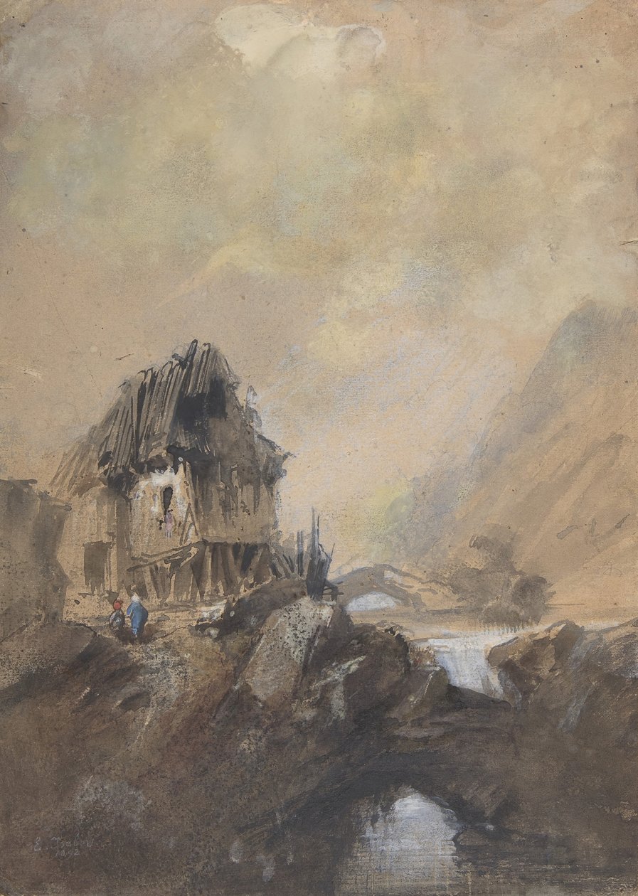 Wieś w Dieppe, 1843. autorstwa Eugene Isabey