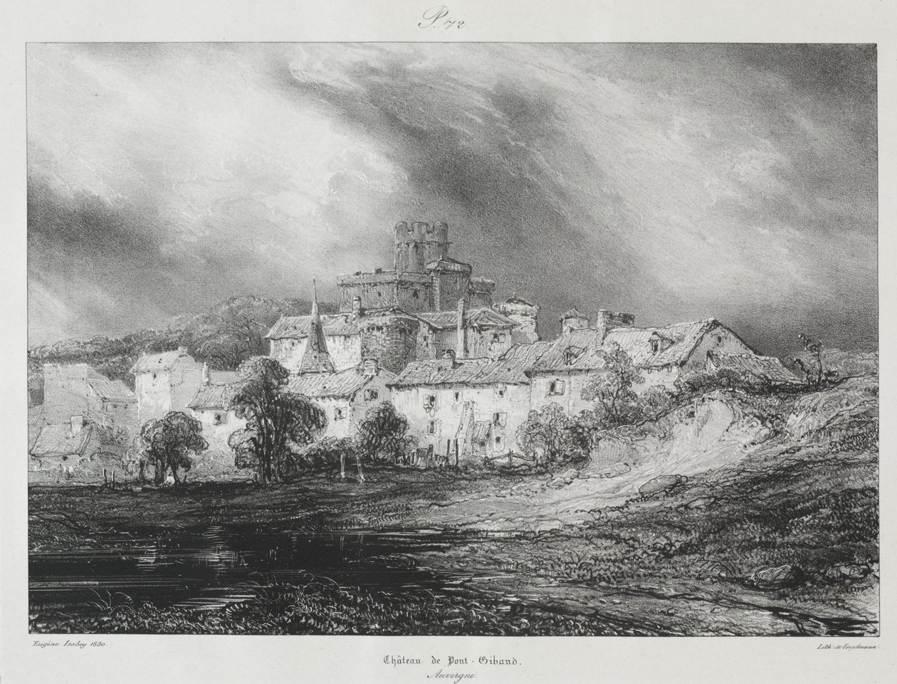 Malownicze i romantyczne podróże po starożytnej Francji, Owernia: Château de Pont-Gibaud autorstwa Eugene Isabey