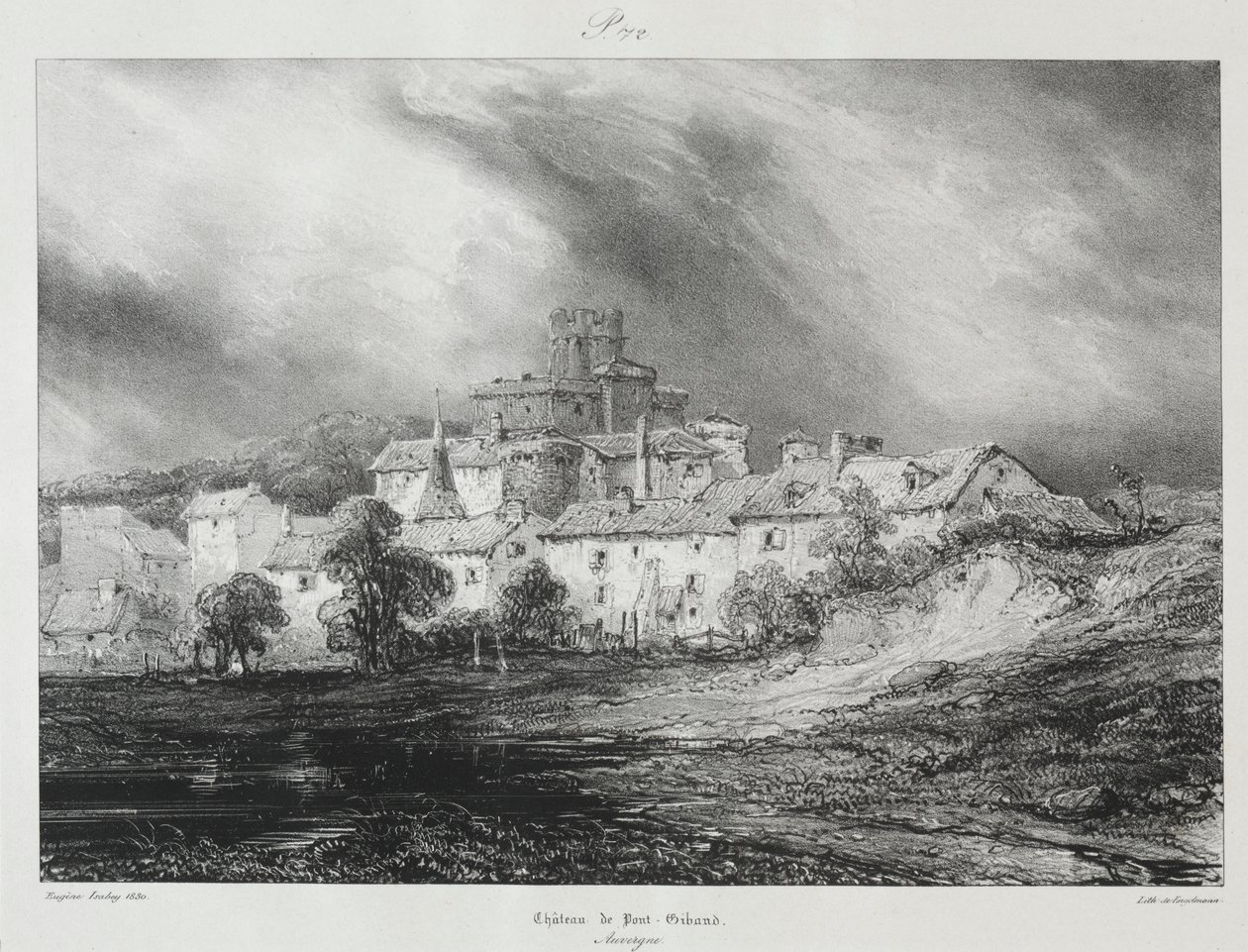 Malownicze i romantyczne podróże po starożytnej Francji, Owernia: Château de Pont-Gibaud autorstwa Eugene Isabey