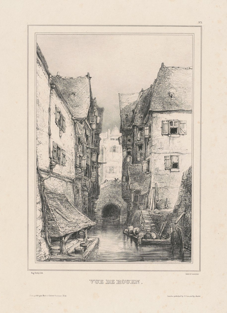 Widok Rouen autorstwa Eugene Isabey