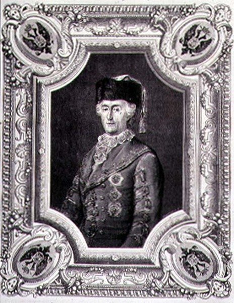 Portret Katarzyny II Wielkiej (1729-96) w stroju podróżnym, rytowany przez Stephane Pannemakera (1847-1930) (grafika) autorstwa Eugene Joseph (after) Viollat