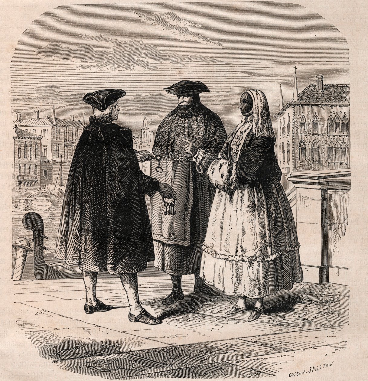Najemca sal teatralnych w Wenecji - rysunek Viollat autorstwa Gaetano Zompiniego (1700-1778) - Metiers of Venice autorstwa Eugene Joseph (after) Viollat