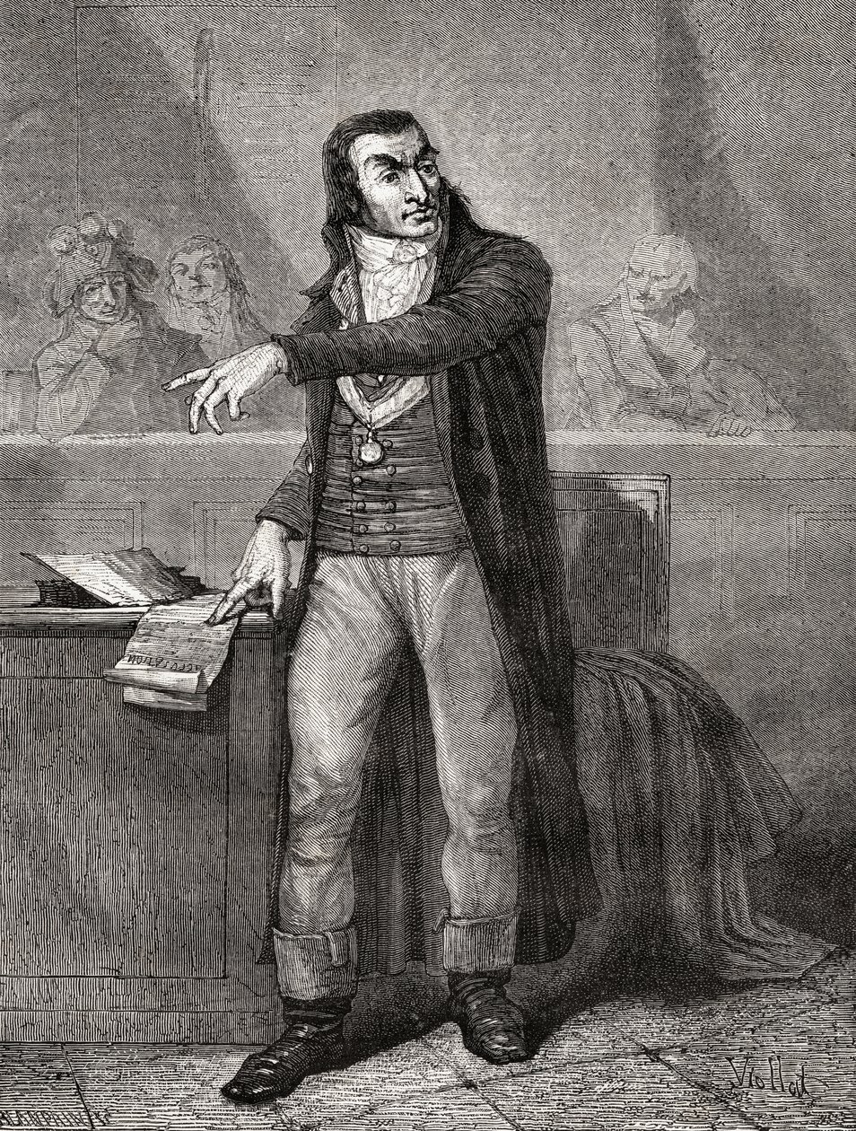 Antoine Quentin Fouquier-Tinville (1746-95), grawerowane przez Blanpaina autorstwa Eugene Joseph Viollat