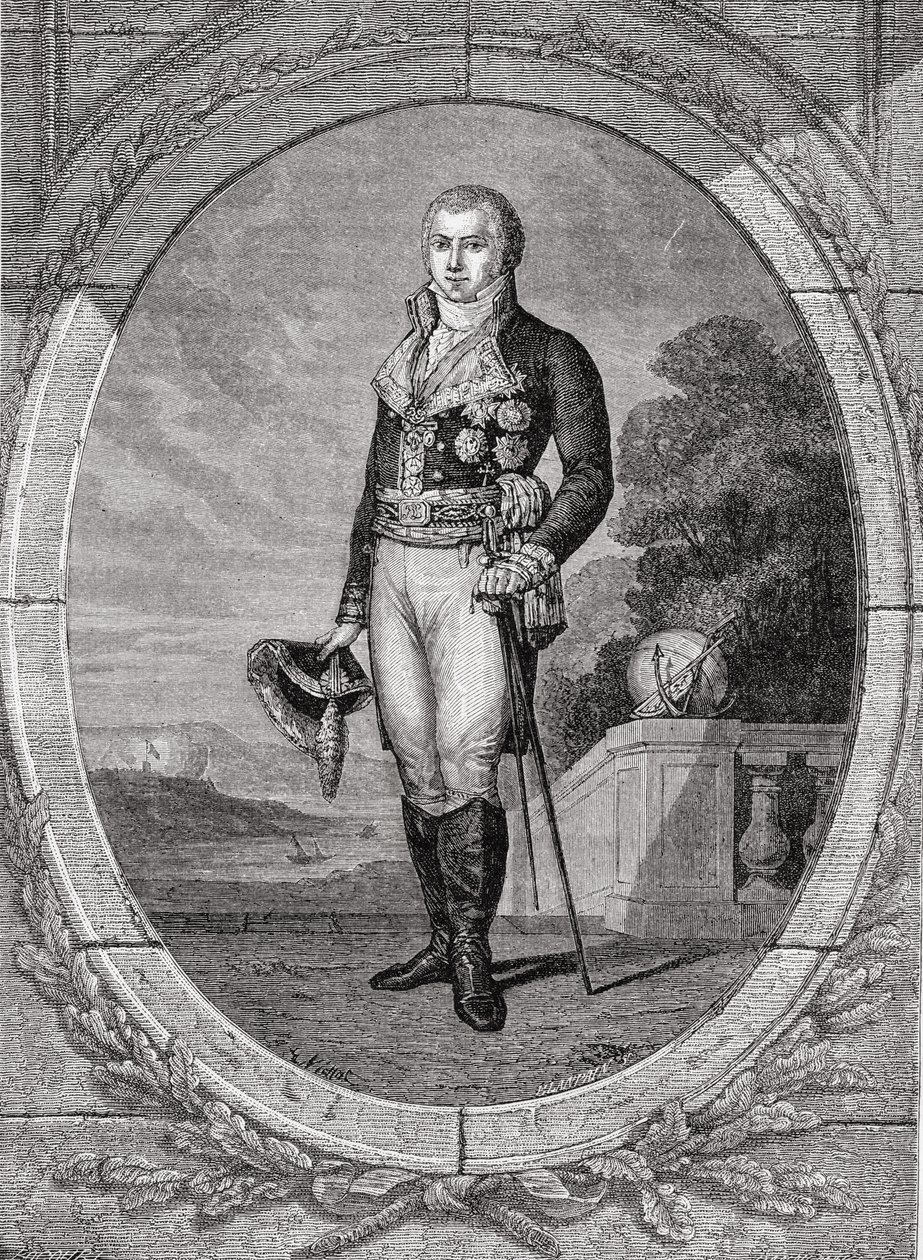 Manuel Godoy y Alvarez de Faria, grawerowane przez Blanpaina, z „Histoire de la Revolution Francaise” Louisa Blanca (1811–82) autorstwa Eugene Joseph Viollat