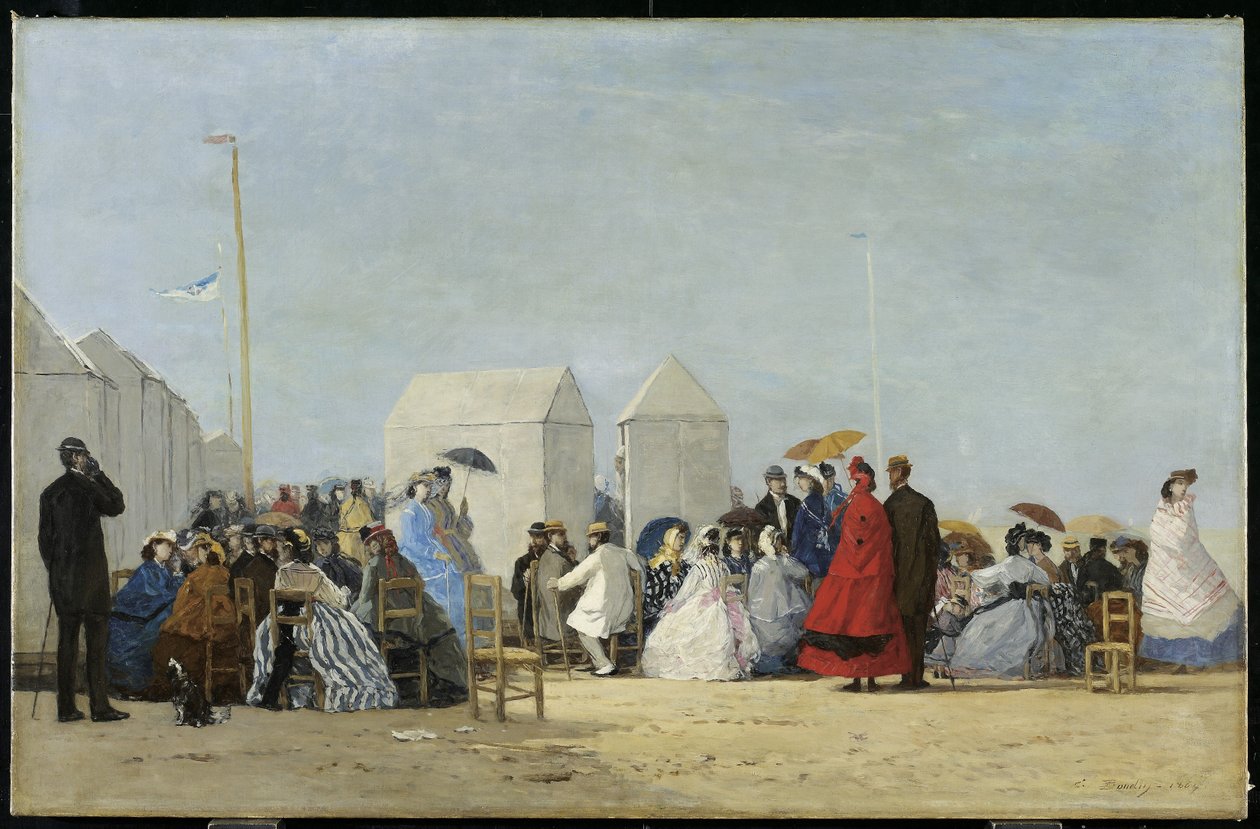 Plaża w pobliżu Trouville, 1864 autorstwa Eugene Louis Boudin