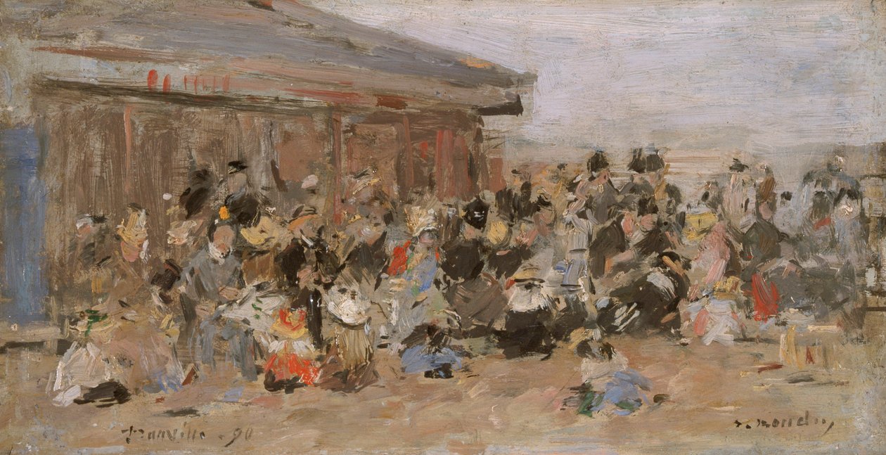 „Plaża w Trouville”, 1890 autorstwa Eugene Louis Boudin