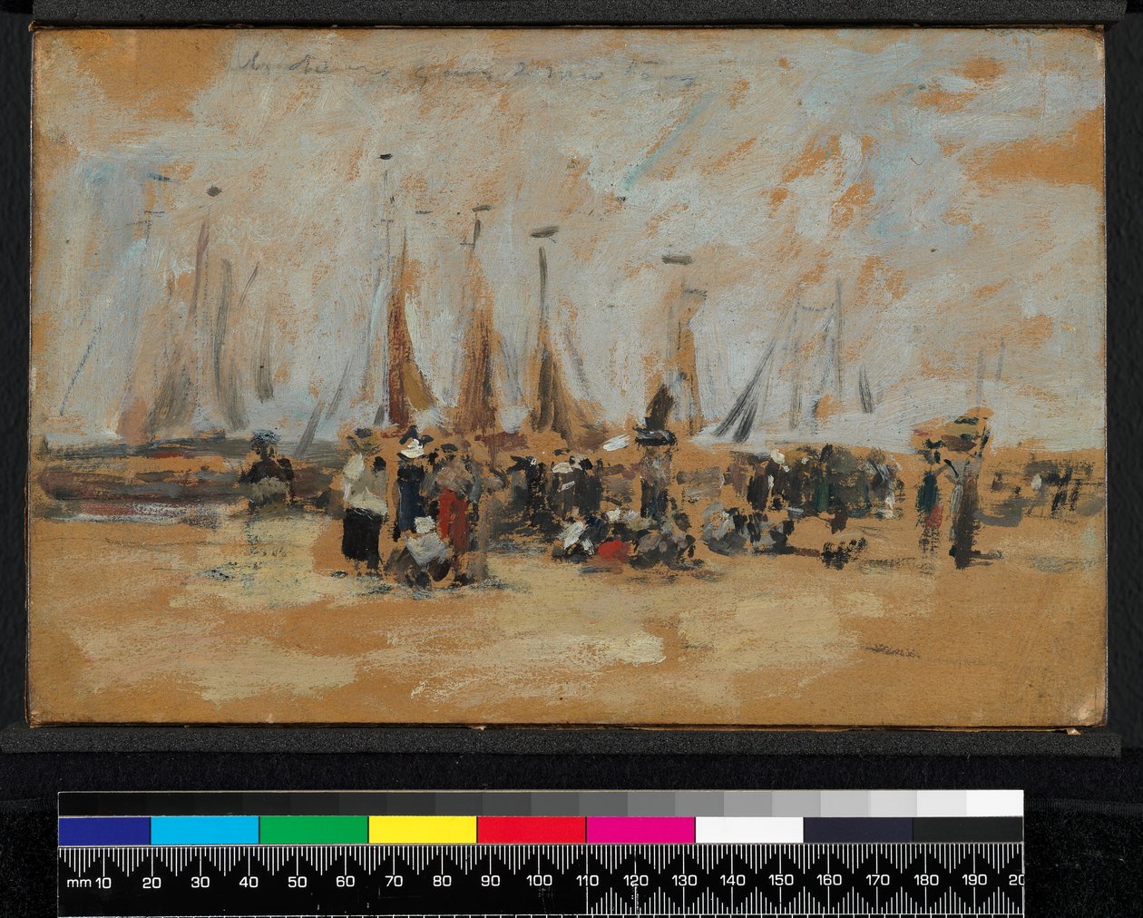 Scena na plaży, prawdopodobnie Harfleur, 1888-1895 autorstwa Eugene Louis Boudin