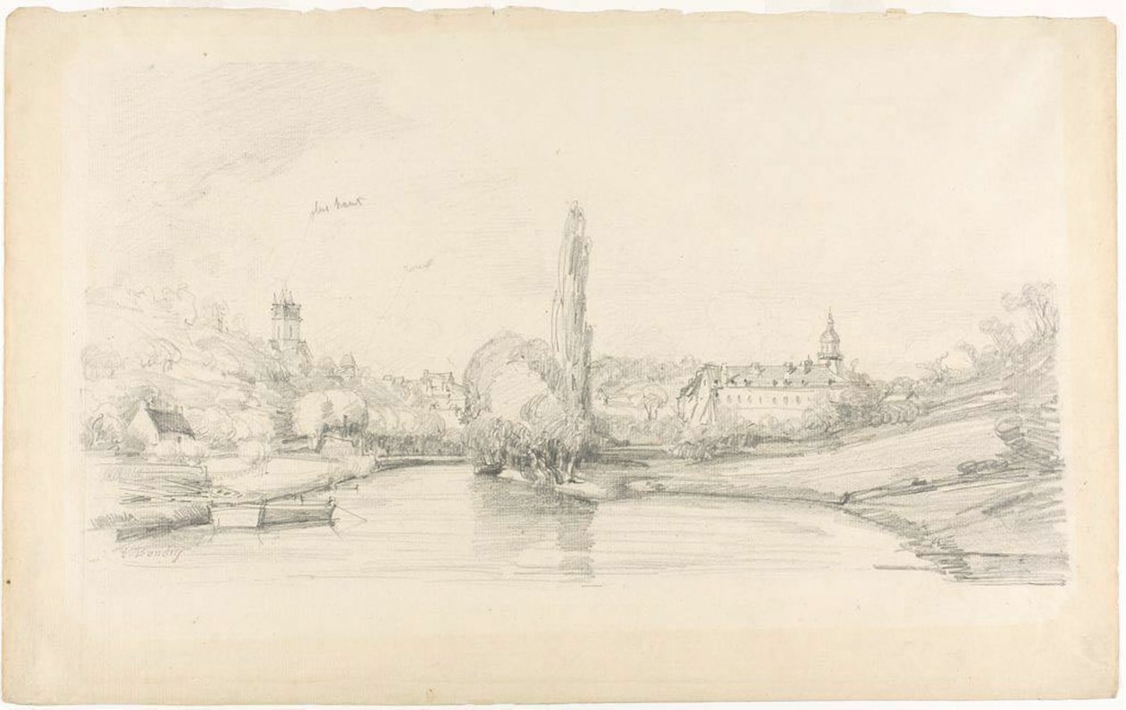 Scena nad kanałem w pobliżu Brukseli autorstwa Eugene Louis Boudin