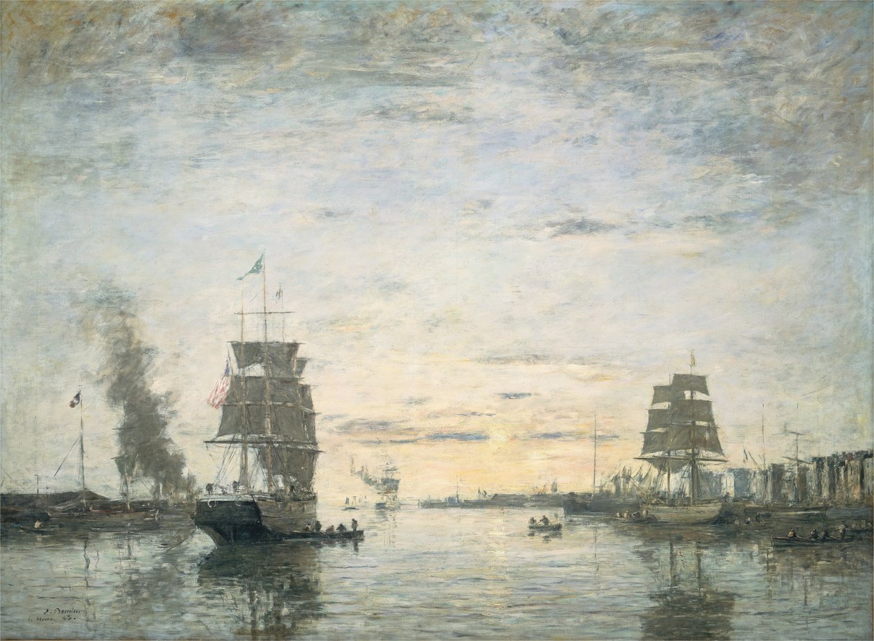 Wejście do portu, Le Havre, 1883. autorstwa Eugene Louis Boudin