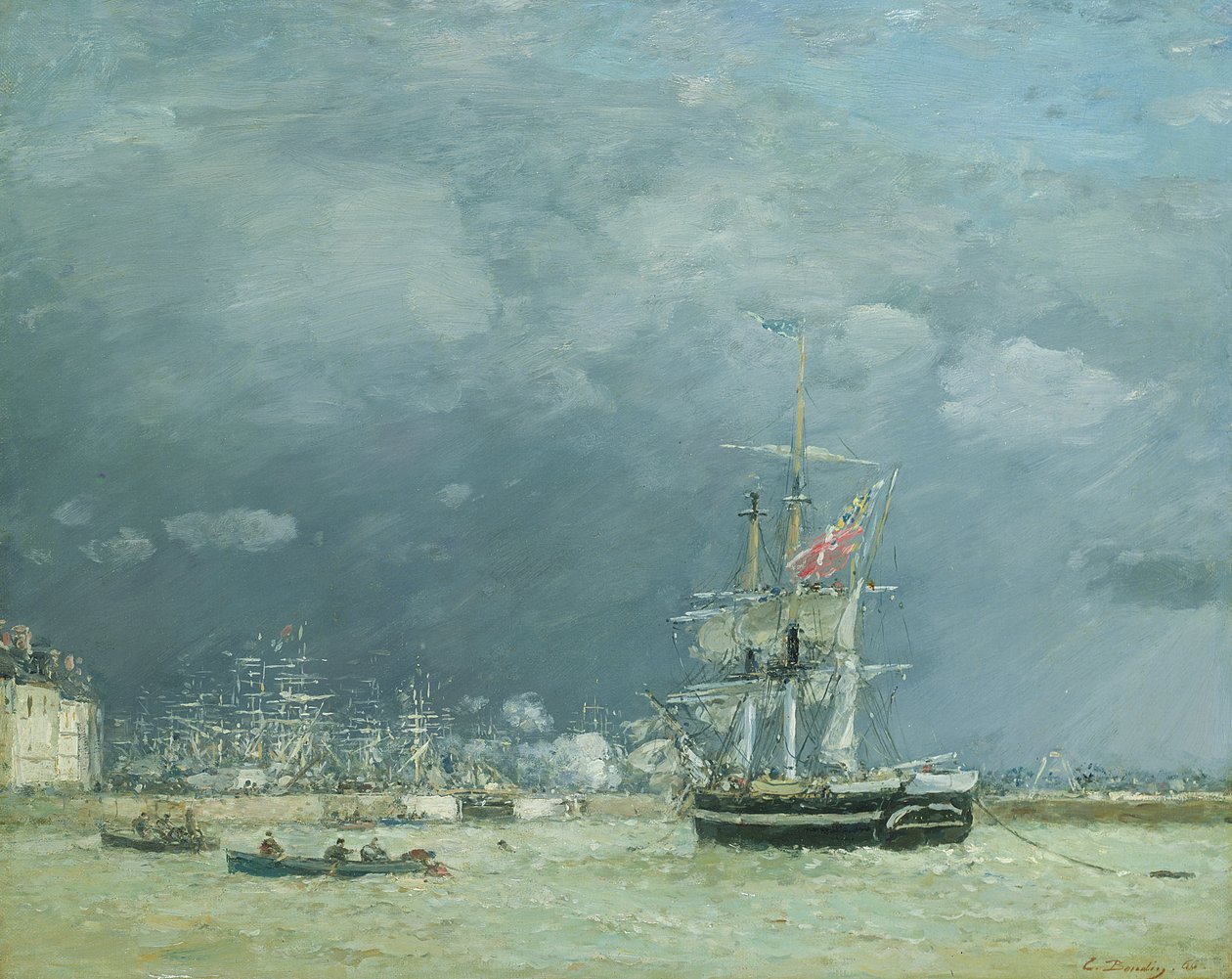 Wieczór, Hawr, 1866 autorstwa Eugene Louis Boudin