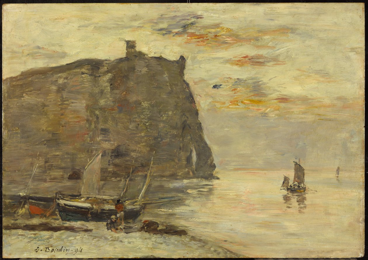 Klify w Etrétat, 1894 autorstwa Eugene Louis Boudin