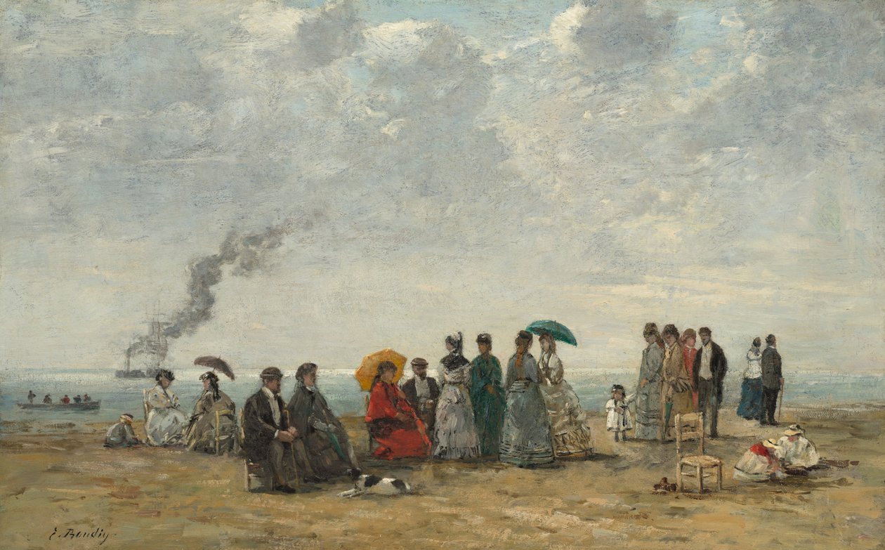 Postacie na plaży, ok. godz. 18671870. autorstwa Eugene Louis Boudin