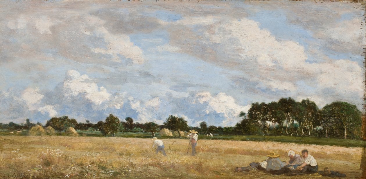 Sianokosy (Le Foins), ok. 1870-90 (olej na desce dębowej) autorstwa Eugene Louis Boudin