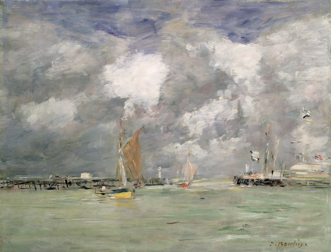 Przypływ w Trouville, ok. 1892-96 autorstwa Eugene Louis Boudin