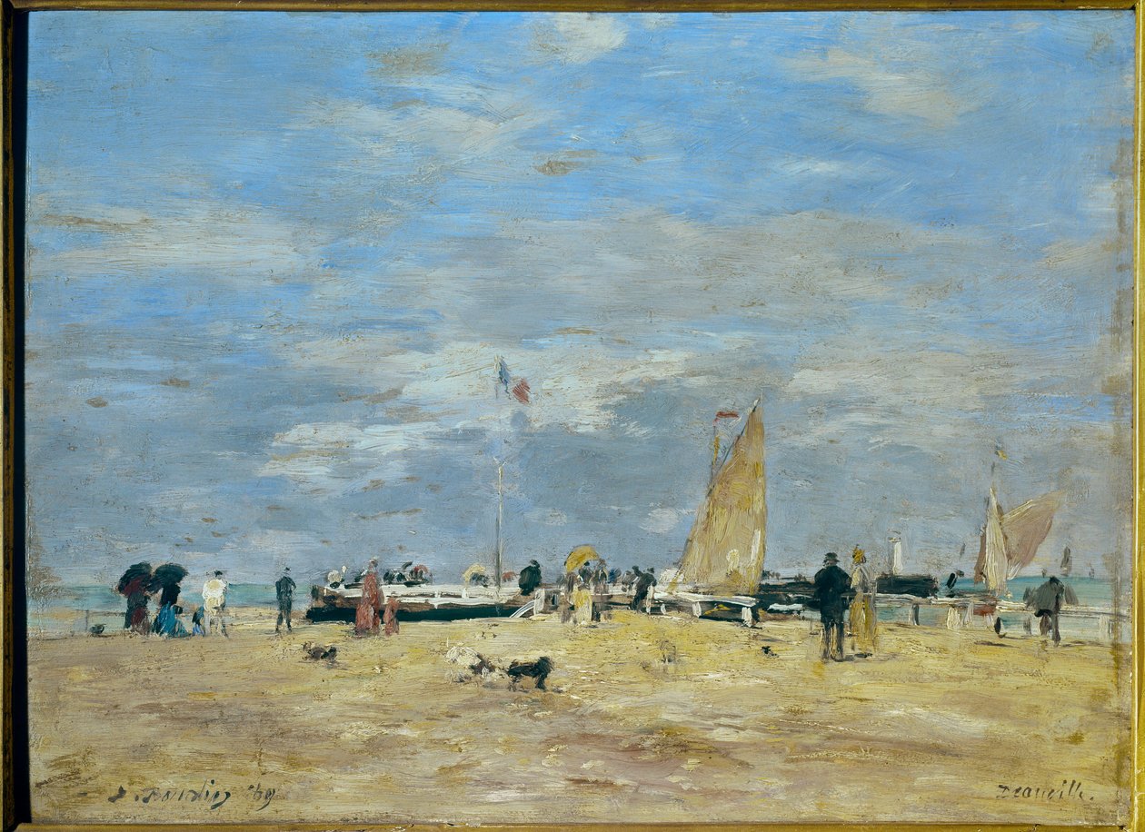 Molo w Deauville” - Obraz Eugene Louis Boudin (1824-1898) 19 Wysokość: 0,235 m - Szerokość: 0,325 m Paryż, Musée d