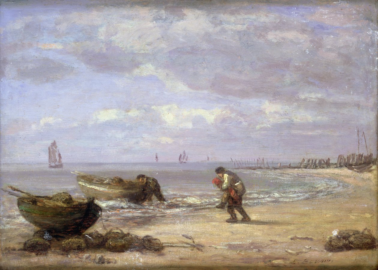 Odpływ w pobliżu Honfleur autorstwa Eugene Louis Boudin