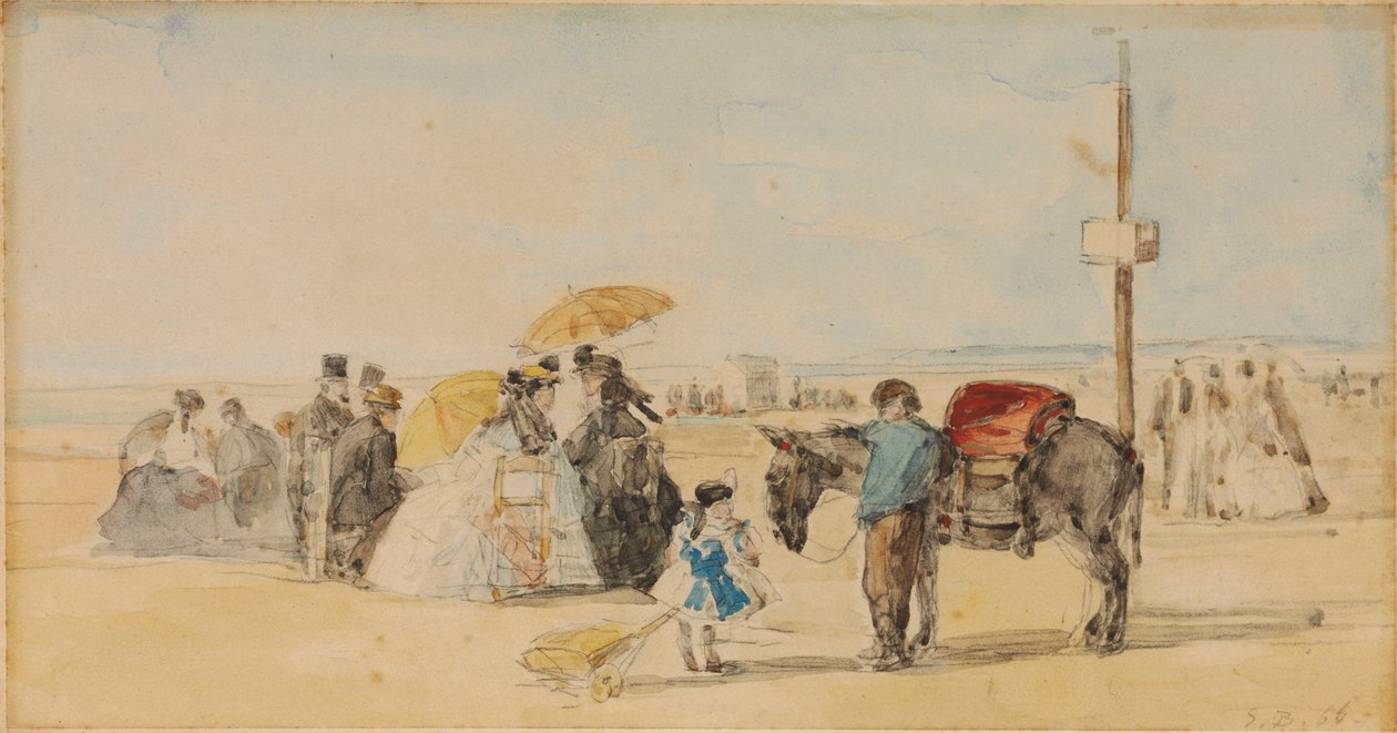 Na plaży, 1866 autorstwa Eugene Louis Boudin