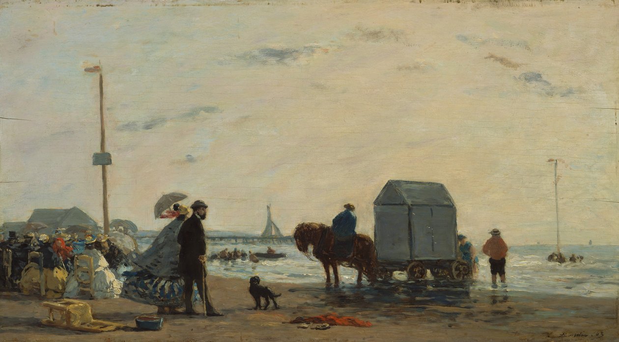 Na plaży w Trouville, 1863. autorstwa Eugene Louis Boudin