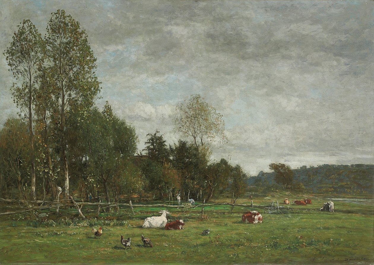 Pastwisko w pobliżu Honfleur, 1864 autorstwa Eugene Louis Boudin