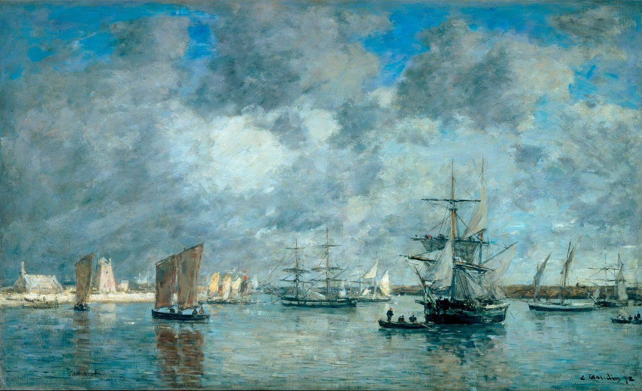 Port Camaret-sur-Mer (Camaret-sur-Mer). Obraz Eugene Boudin (1824-1898) autorstwa Eugene Louis Boudin