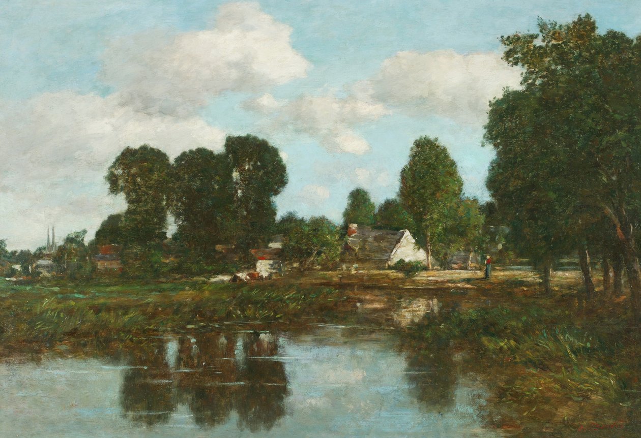 Ciśnienie Quimpera (olej na panelu) autorstwa Eugene Louis Boudin