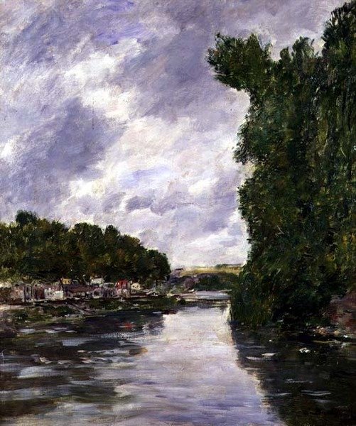 Rzeka w pobliżu Abbeville autorstwa Eugene Louis Boudin