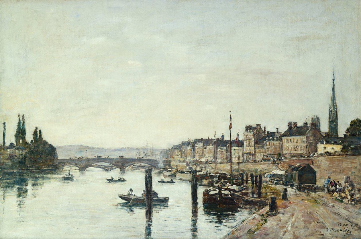 Rouen; Sekwana i Pont Corneill, 1895 autorstwa Eugene Louis Boudin