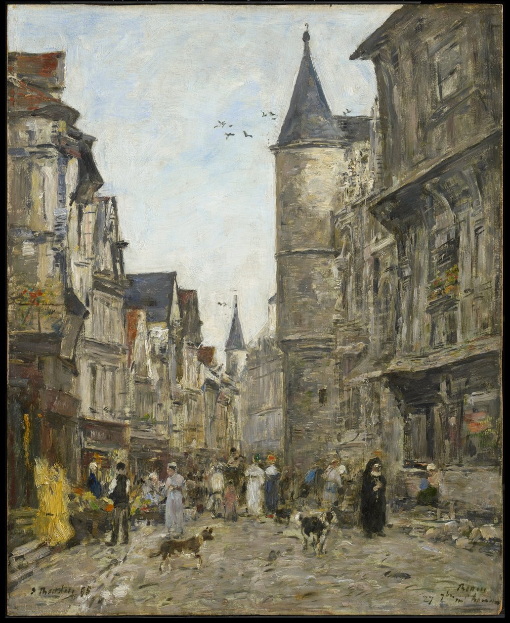 Ulica Saint-Romain, Rouen autorstwa Eugene Louis Boudin