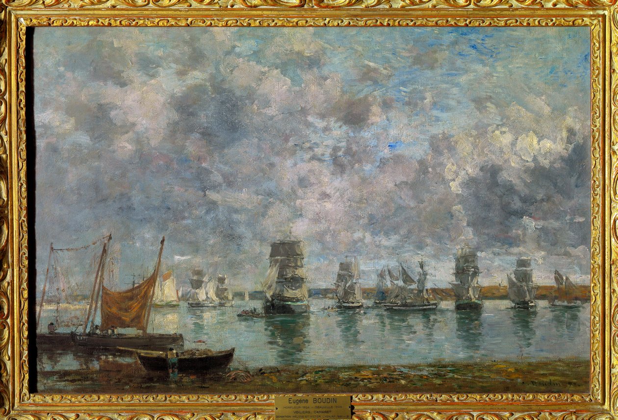 Żaglówki, Camaret Łodzie w Camaret sur Mer (Camaret-sur-Mer, Finistere) Obraz Eugene Louis Boudin (1824-1898) 1872 Wymiary 0,50 x 0,76 m Paris Louvre Museum Obowiązkowa wzmianka: Donation Helene i Victor Lyon autorstwa Eugene Louis Boudin