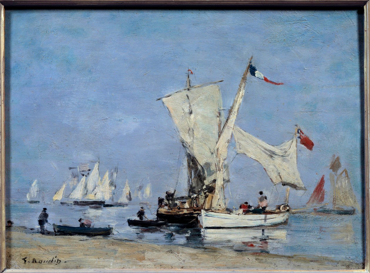 Żaglówki Obraz Eugene Louis Boudin (1824-1898) 1869 Nd. 0,24x0,33 m Paryż, musee d