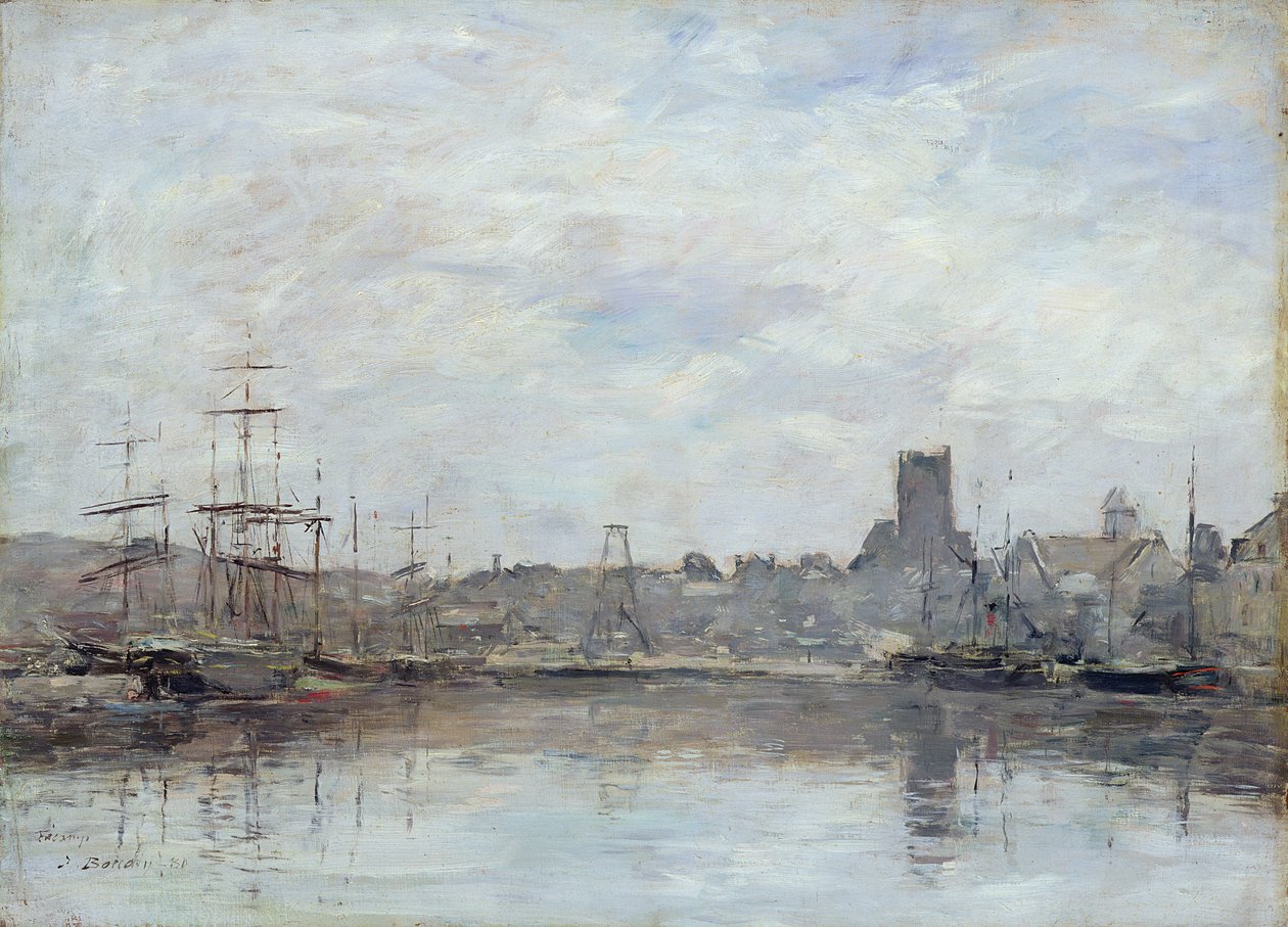 Wrześniowy poranek: Port Fecamp autorstwa Eugene Louis Boudin