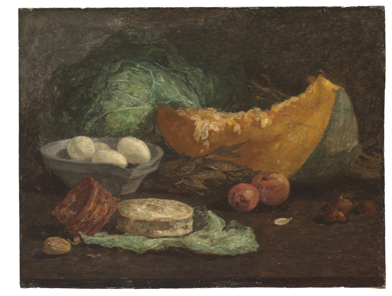 Martwa natura z jajkami i dynią, ok.1853-56 autorstwa Eugene Louis Boudin