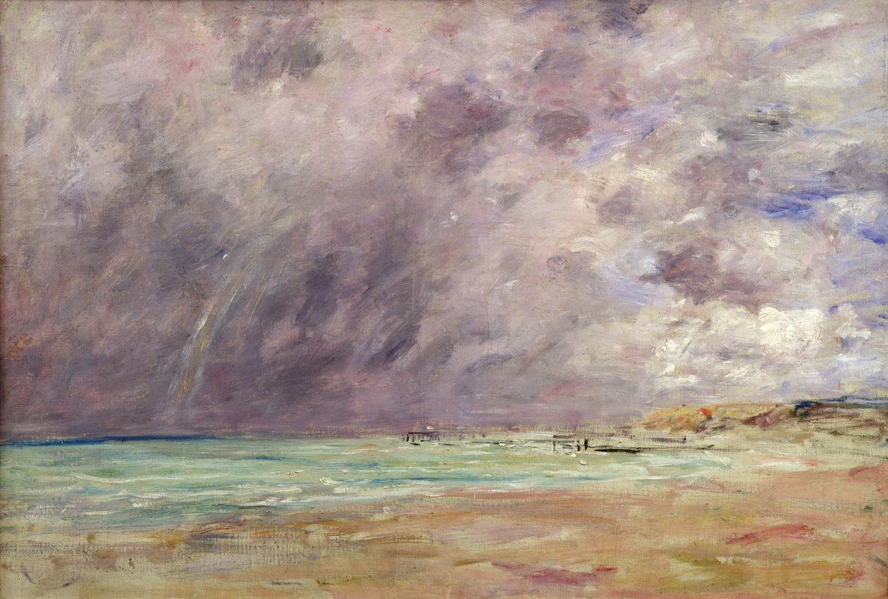 Burzliwe niebo nad ujściem rzeki w Hawrze, ok. 1892-96 r. autorstwa Eugene Louis Boudin
