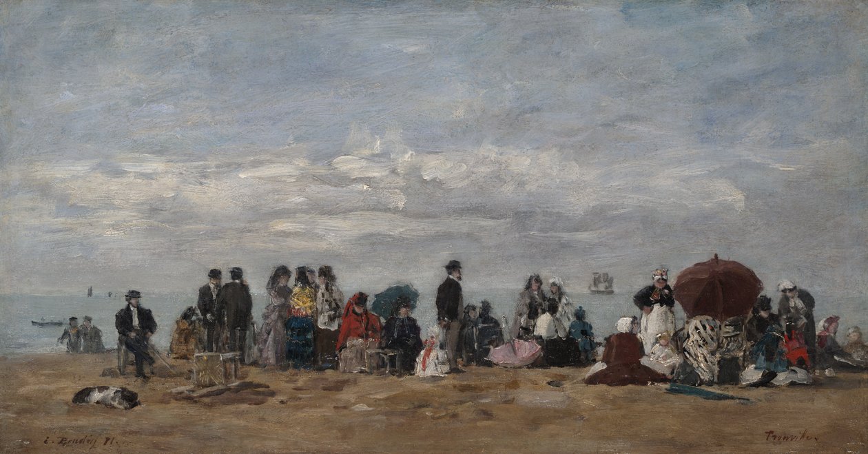 Plaża w Trouville, 1871 autorstwa Eugene Louis Boudin