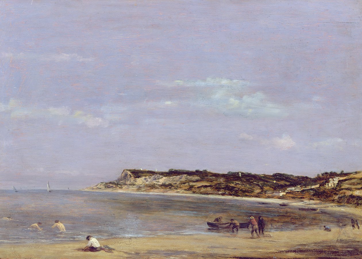 Wybrzeże w La Heve, 1856 autorstwa Eugene Louis Boudin